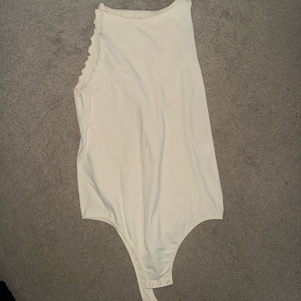 Anthropologie Cream Halter-Style Bodysuit